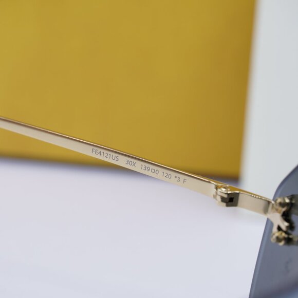 Fendi FE4121US 30X Shield Sunglasses - Endura Gold/Blue Mirror - Picture 7 of 10